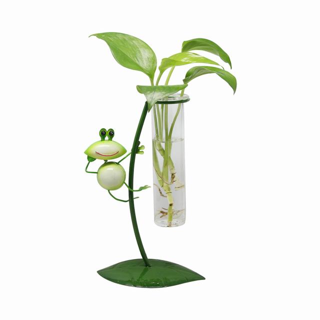 New design for cute frog metal flower pot cheap plant pots for house decor
