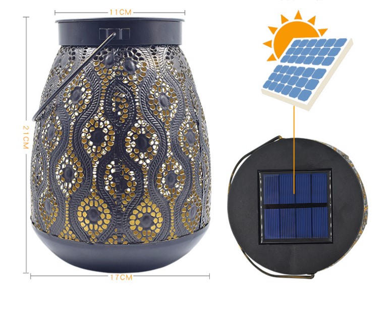 hanging round metal moroccan punched solar lantern china supplier