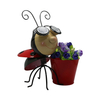 Garden Decor Metal Ladybug Solar Powered Planter Pots Sino Glory