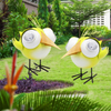 Metal Bird Ornaments with Solar Eyes for Garden Solar Light Up Decoration
