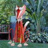 Solar Powered Garden Animals Metal Fox Lawn Ornaments