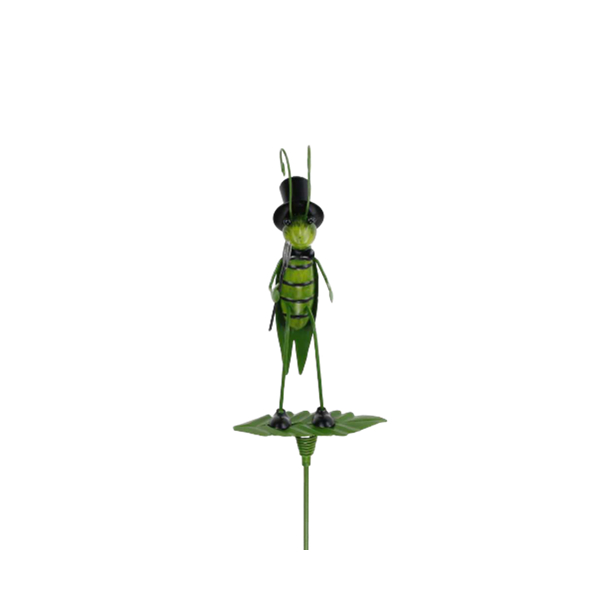 Wrought iron outdoor garden grasshopper decorative ornamental garden stakes