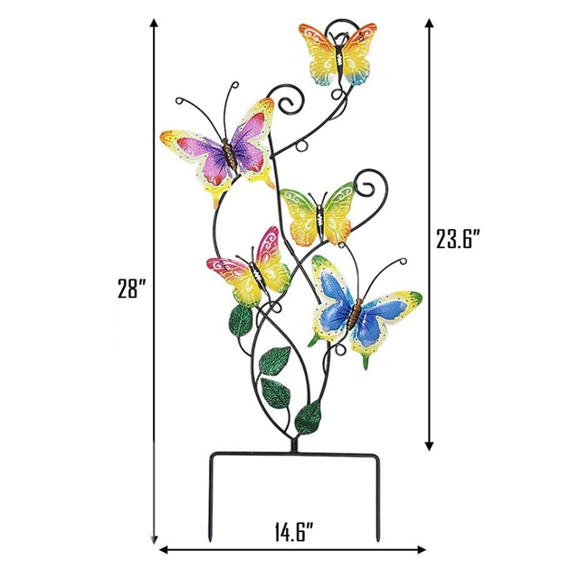 Custom Decorative Metal Garden Butterfly Stakes for Yard Decor China Factory
