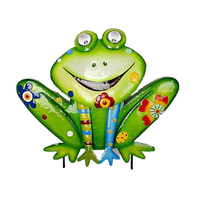 Best Price Frog Solar Ground Stick Solar Iron Frog Light Garden Ornaments 
