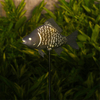 Metal Wrought Iron Solar Powered Garden Fish Stakes for Pathway Decoration Factory