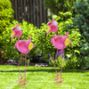 Solar Garden Animals Wrought Iron Plant Stands Outdoor Flamingo Yard Decor