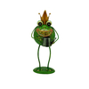 Outdoor shining finished frog garden ornament animal shape statues with instrument in hand