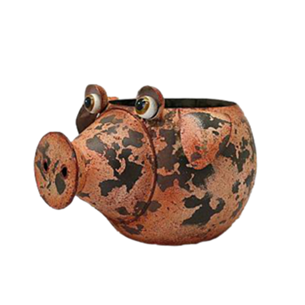 Garden animal statue mouse metal plant pots indoor and outdoor use big flower pot