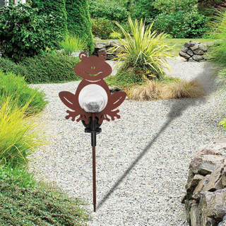 Outdoor Decorative Frog Shaped LED Solar Powered Garden Stake Lights for Walkway Pathway Yard Lawn
