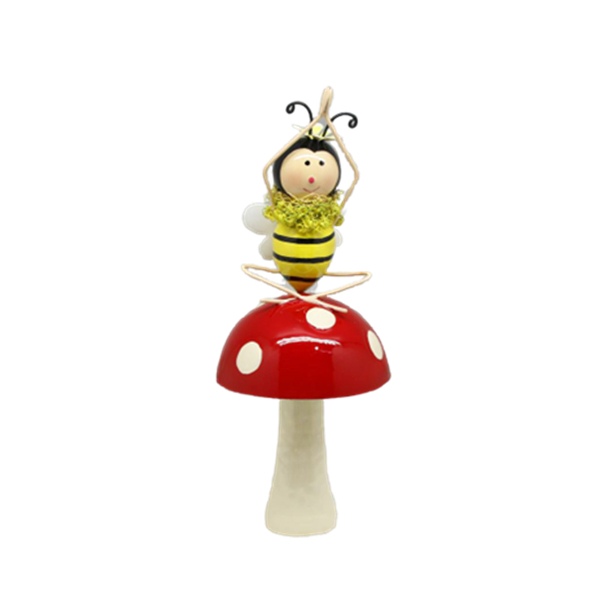 New design decorative garden yoga series mushroom stakes ladybug yard stakes