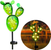 Garden Solar Lights Outdoor Metal Cactus Decorative Stake 9 Warm White Waterproof LED Solar Pathway Lights
