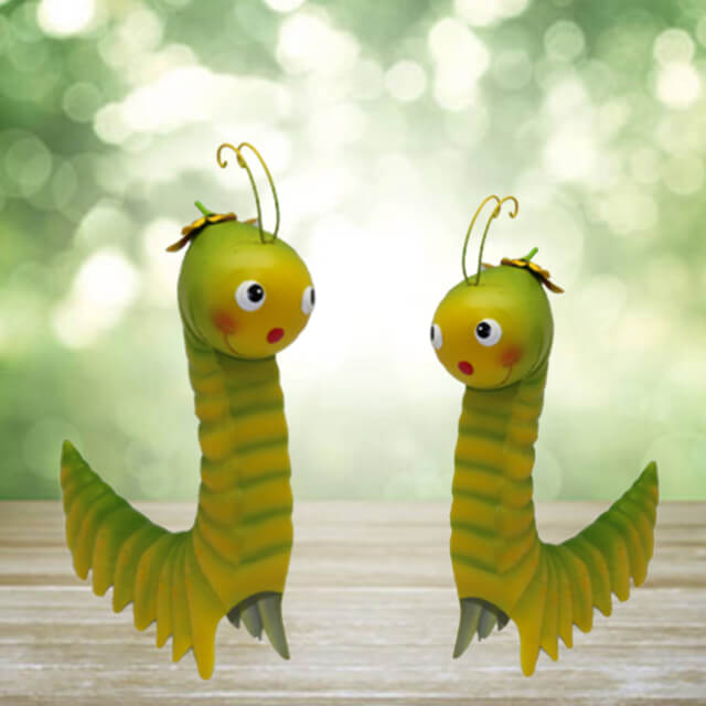 Green Cute Caterpillar Decorative Your Lawn & Yard Garden Ornaments