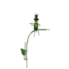 Outdoor tall garden stakes decorative metal rain gauge meter stakes with grasshopper singing design