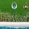 Solar Lights Garden Outdoor Waterproof Metal Decorative Stakes Crackle Glass Solar Globe Lights for Yard Lawn Patio Walkway