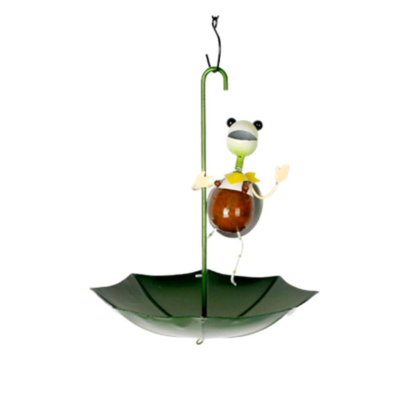 Outdoor Garden Hanging umbrella shape with hedgehog metal bird feeders for small birds