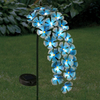 Hanging Turquoise Hydrangea Yard Stake Solar Garden Flower Lights LED Flower Lights Metal Stake Outdoor Decor for Garden Patio Front Porch
